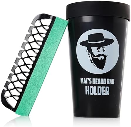 Mat's Beard Bar® & Holder Pro (V2.0) - FLEXIBLE - Clean Up Beard Trimmings from Sinks and Countertops After Shaving - Best Gifts For Men