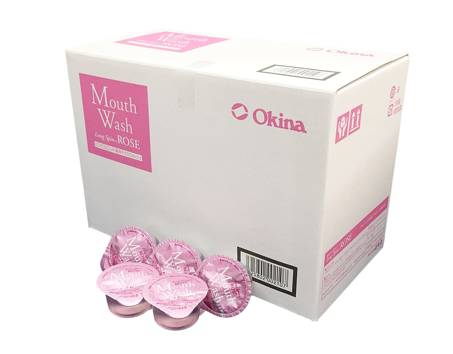 Okina Long Spin Mouthwash Travel Size 100 Count- Rose