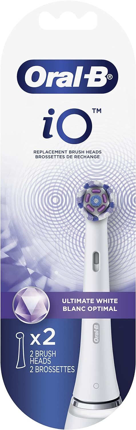 Oral-B iO Ultimate White Replacement Brush Heads, White, 2 count