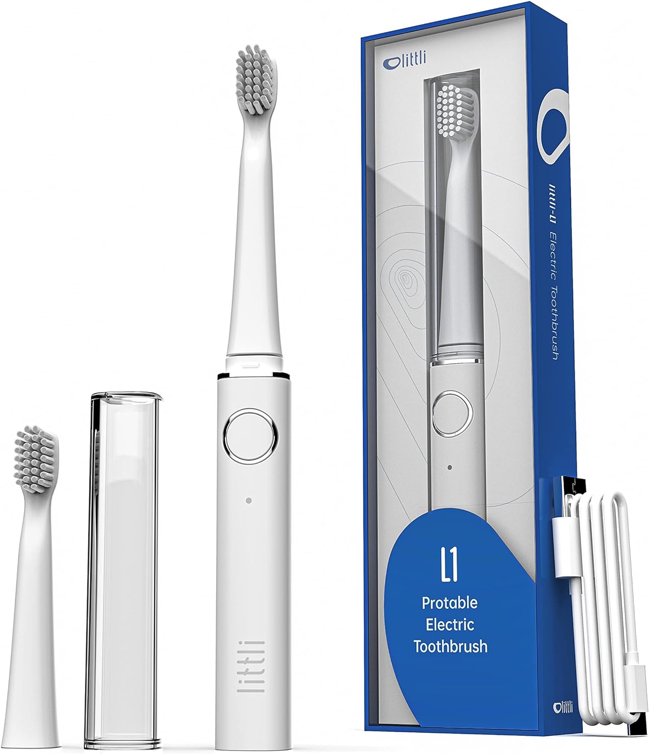 Littli L1 Sonic Electric Toothbrush,Durable and Portable,Simple to Use and Great Battery Life,Suitable for Adults and Children, Essential Supplies for Home,Camping and Travel (Black), 120.0 grams