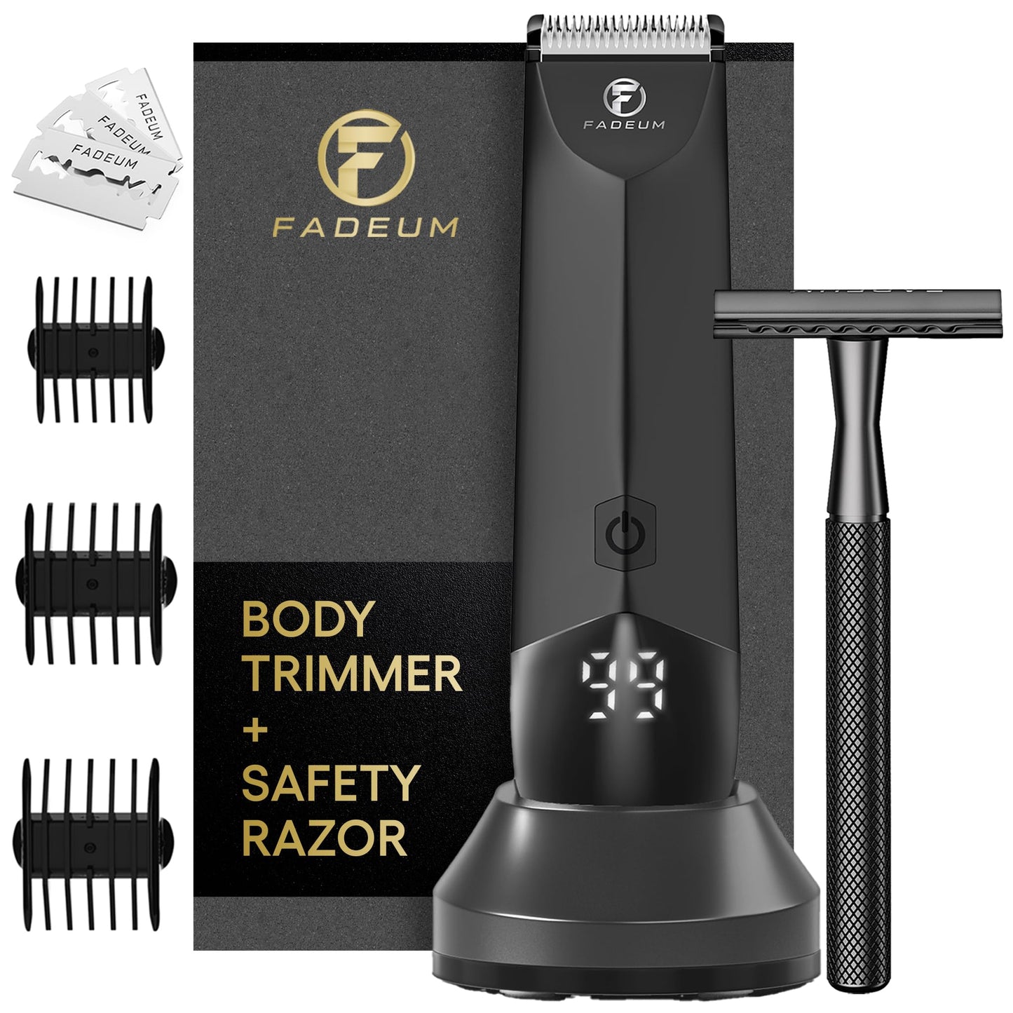 FADEUM Manscape Ball Trimmer for Men - Ball Shaver for Men, Men's Groin Trimmer, Manscaping Kit Groin Shaver Body Trimmer for Men Pubic Hair