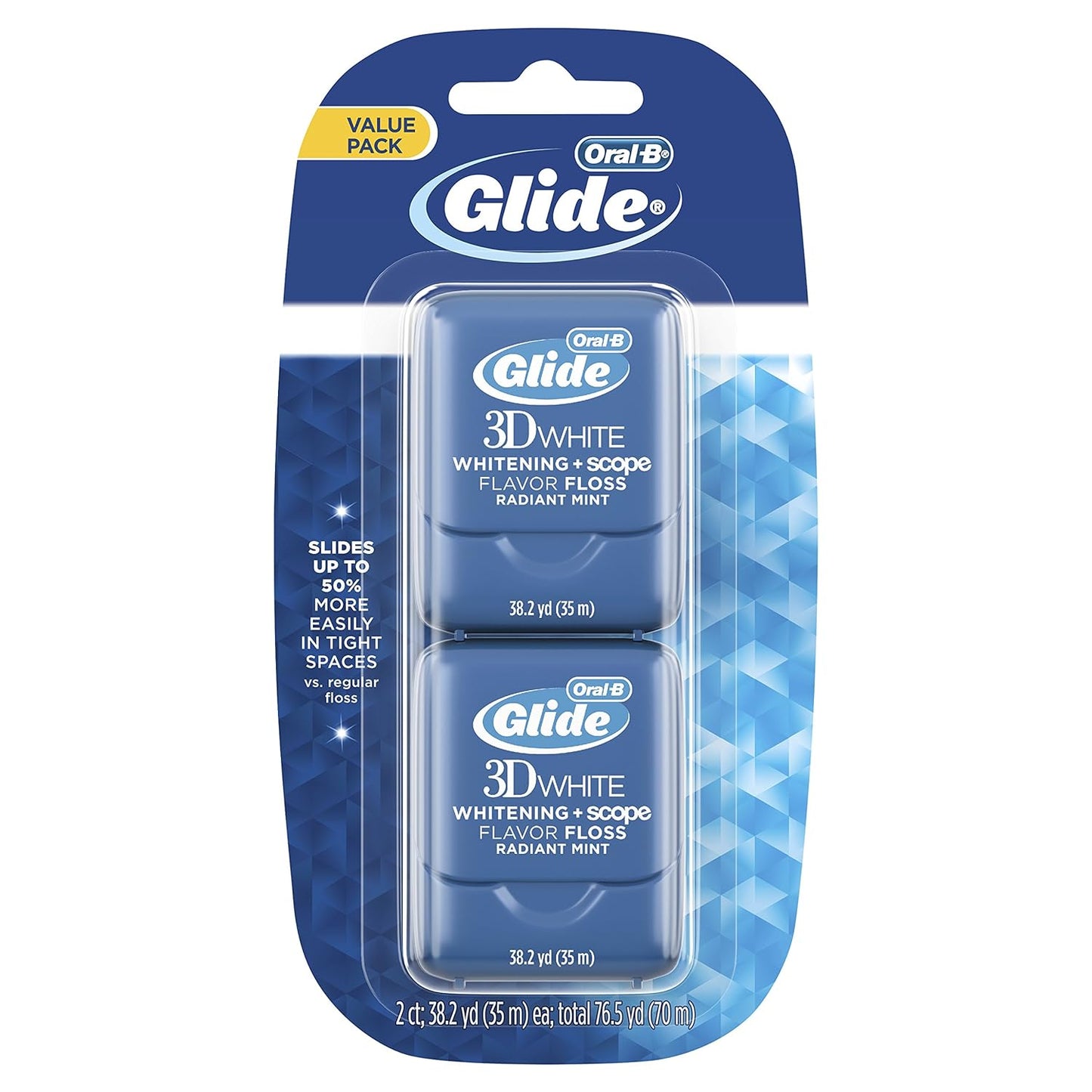 Oral-B Glide 3D White Whitening plus Scope Radiant Mint Flavor Floss Twin Pack