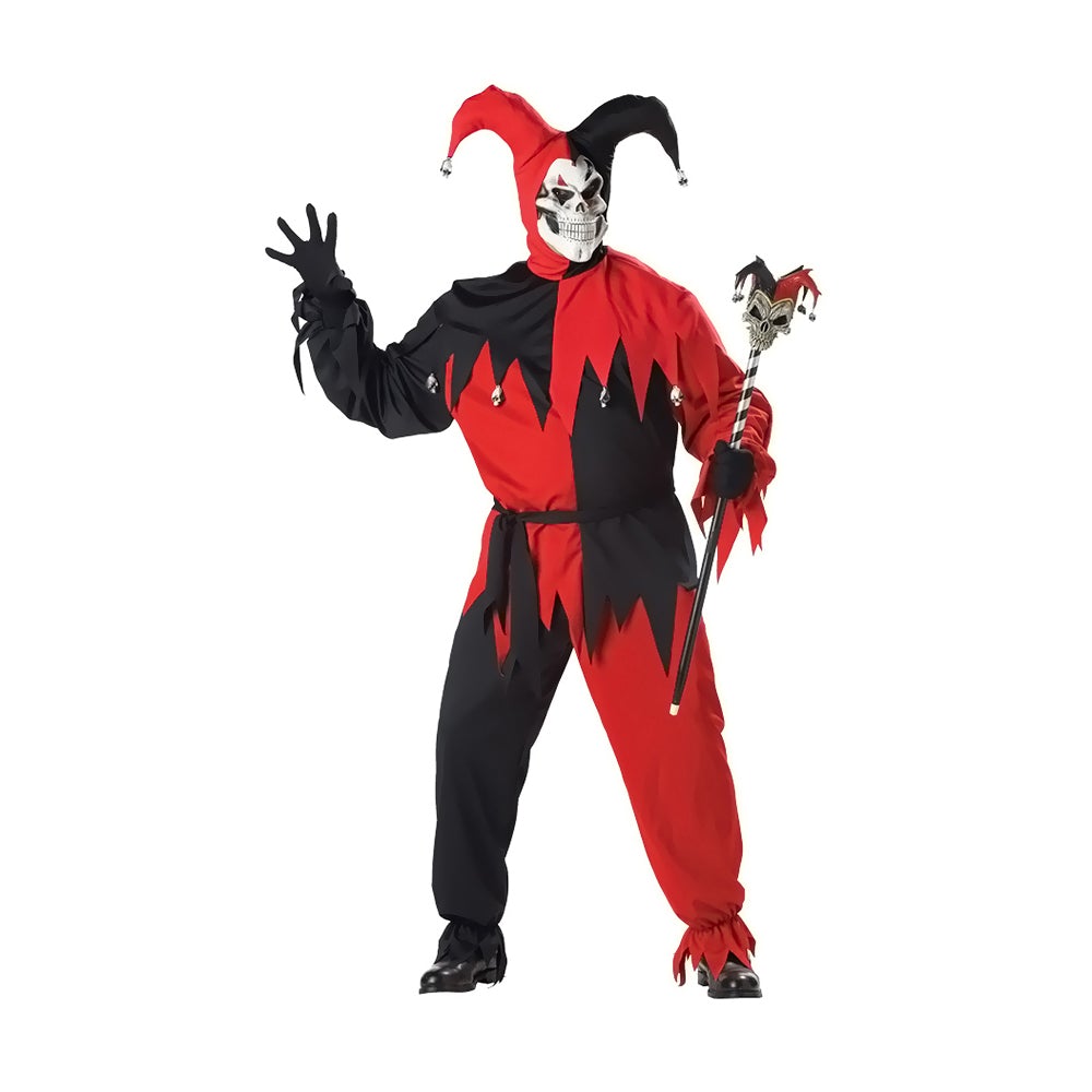 Morris Halloween Costumes Jester Evil Men Plus