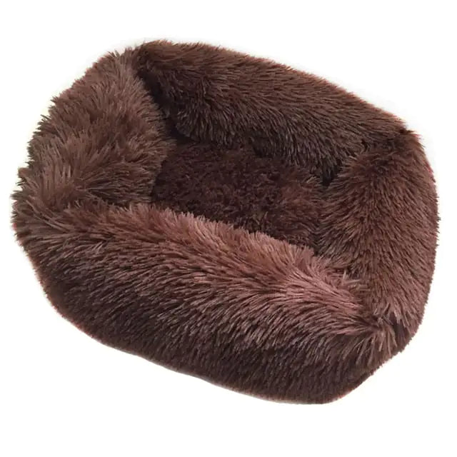 Plush Pet Bed Dark Coffee 80x70x18cm