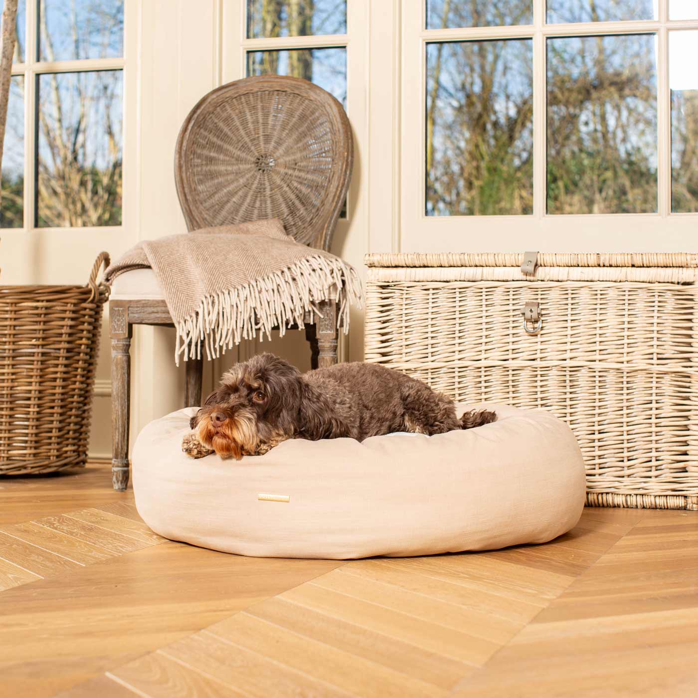 Donut Bed in Savanna Oatmeal by Lords & Labradors