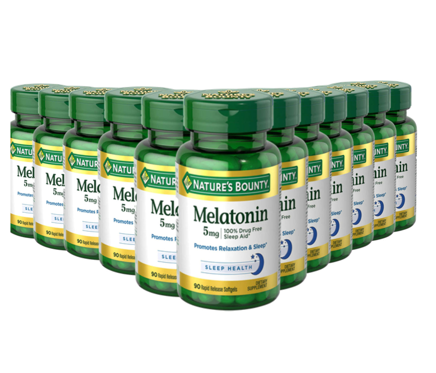 Nature's Bounty Melatonin 5 mg -90 Rapid Release Softgels- 12 Pack