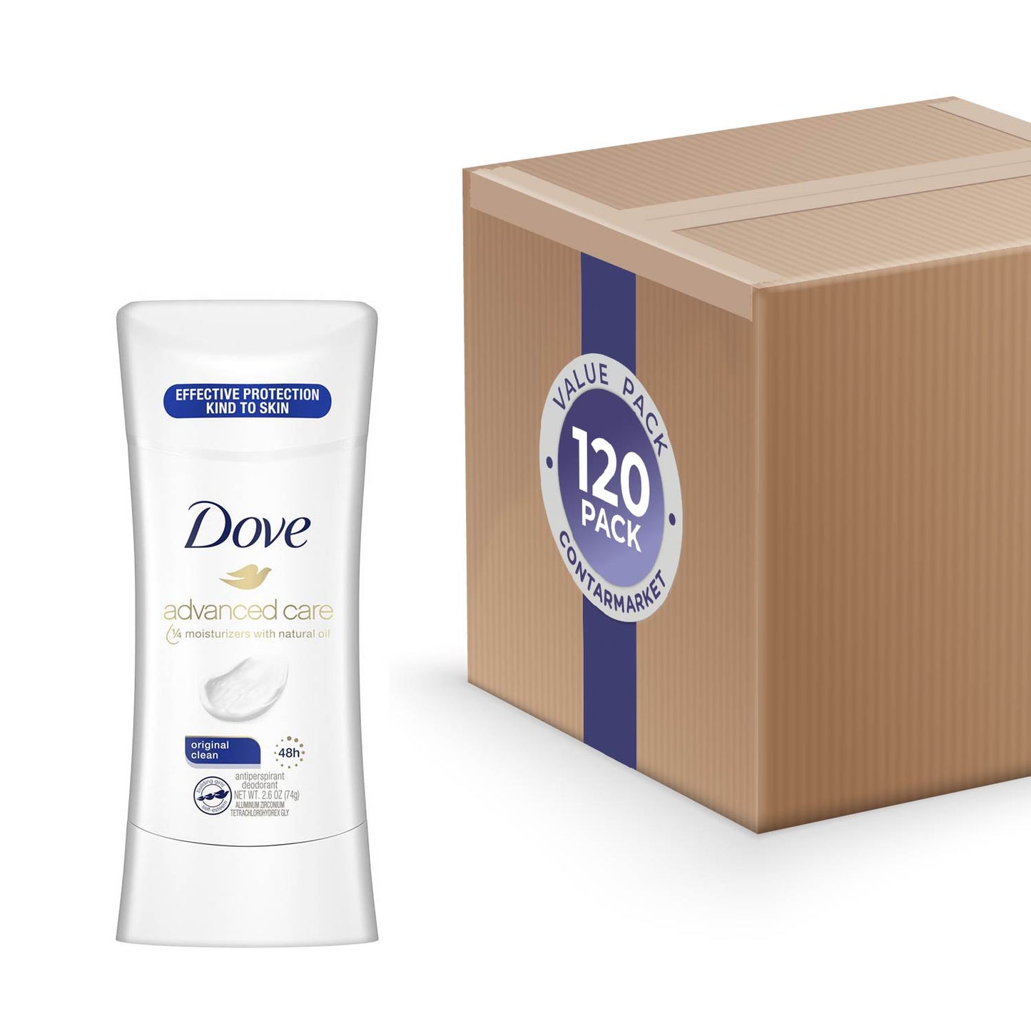 Dove Deodorant Stick, Advanced Care, Original Clean - 2.6 Oz - 120 Pack