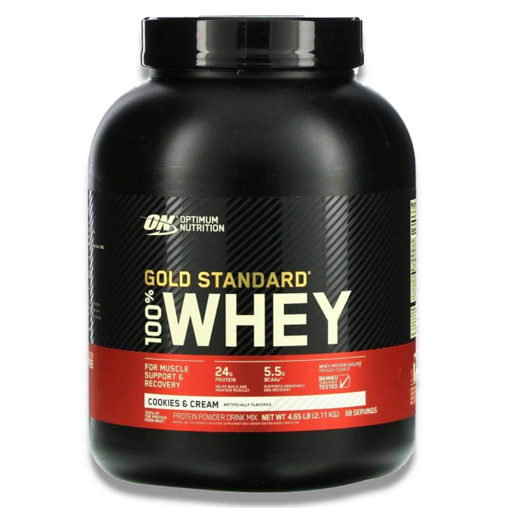Optimum Nutrition - Gold Standard 100% Whey, Cookies Cream - 4.65 Lb