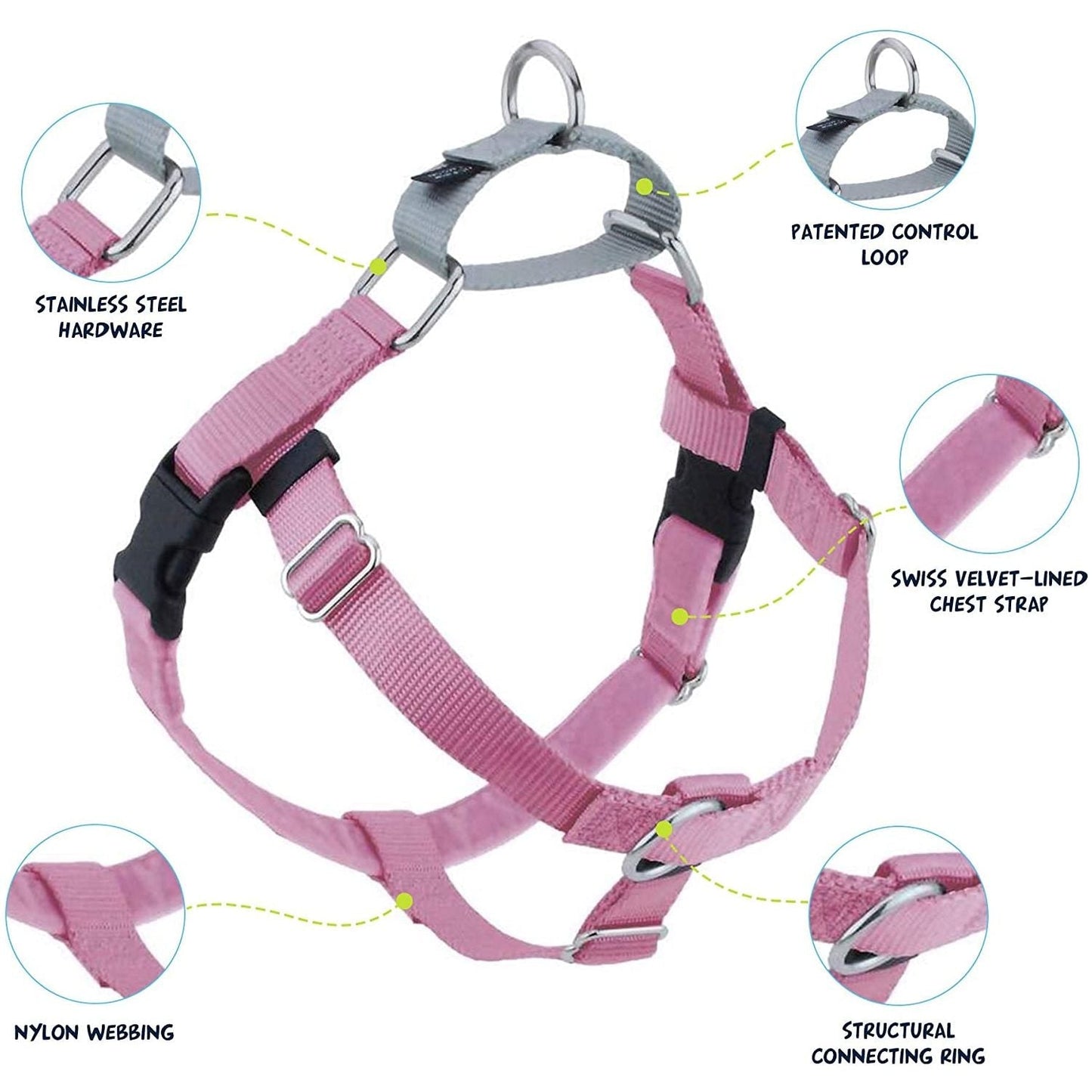 Freedom No-Pull Dog Harness Rose Pink