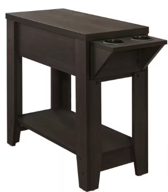 Espresso End Table with Cup Holders - $65