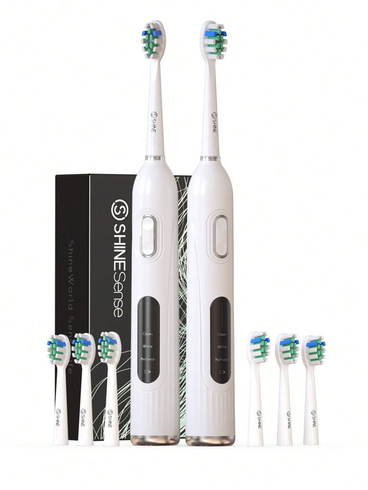 ShineSense Electric Toothbrush With 6 Brush Heads, USB Rechargeable, Power Sonic Toothbrush For Adult And Kid, IPX7 Waterproof