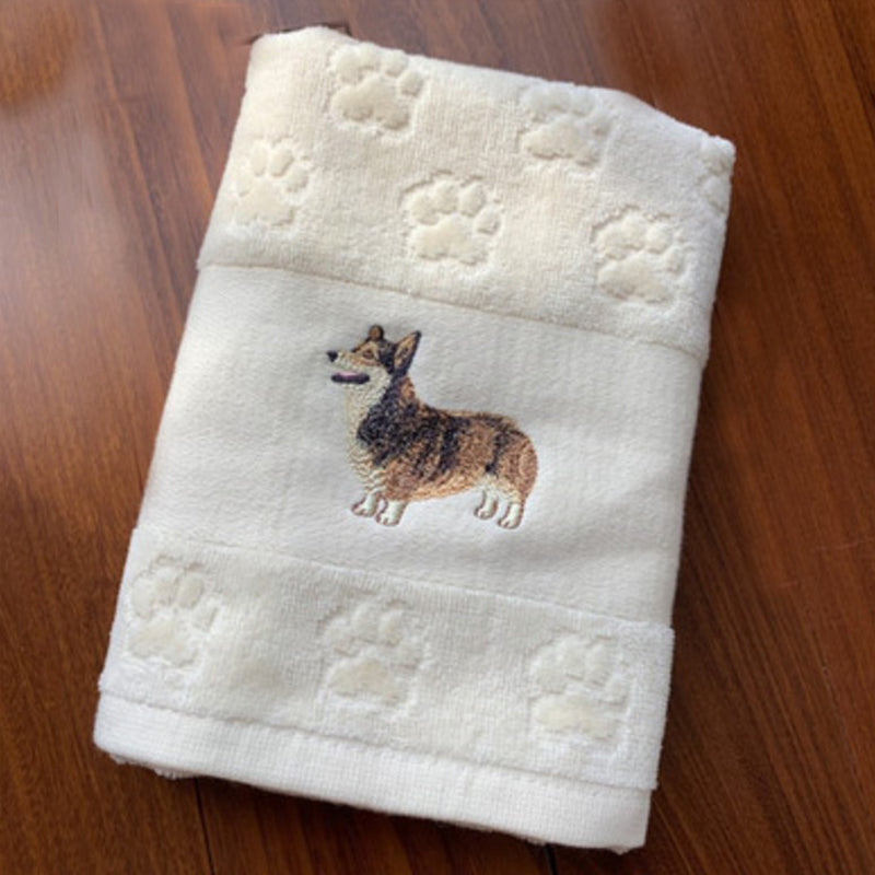 Dog Embroidery Towel