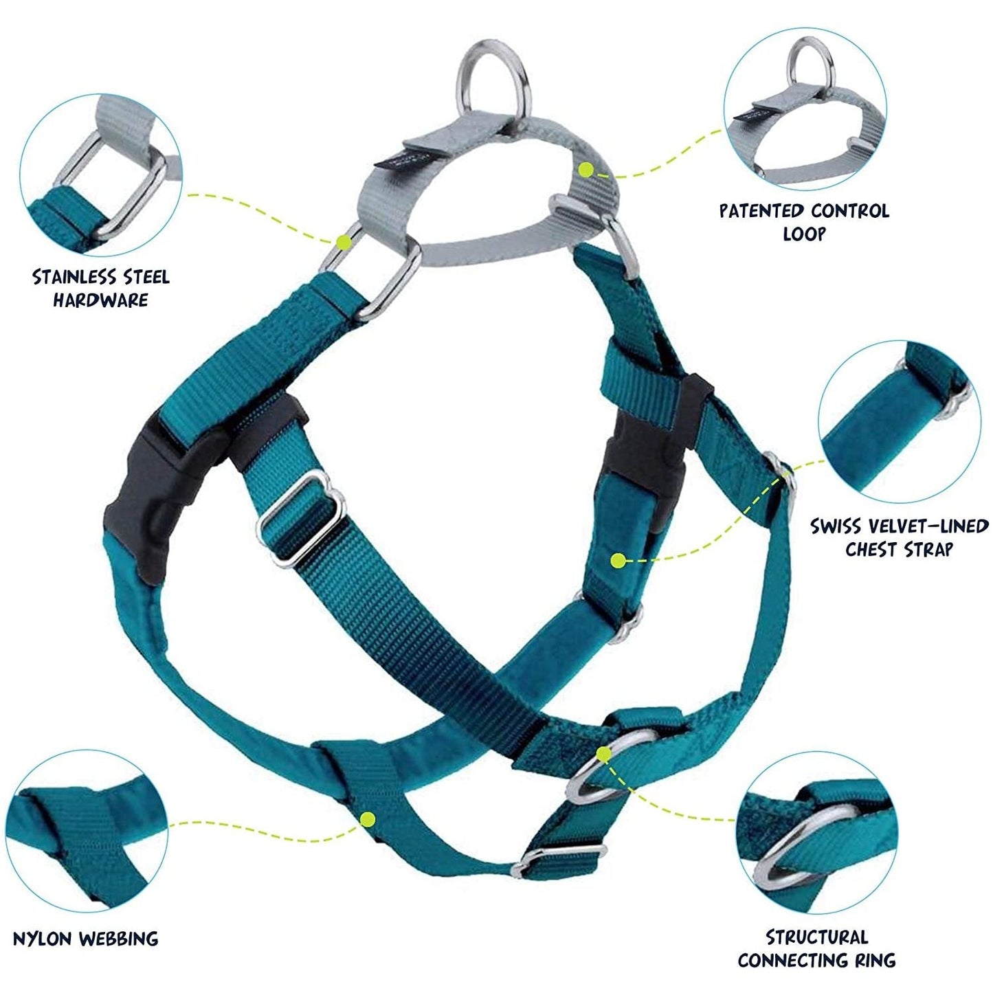 Freedom No-Pull Dog Harness Teal