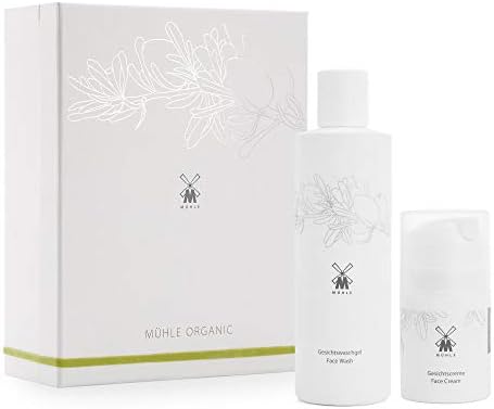 MÜHLE ORGANIC Face Care Gift Set | Face Wash & Face Cream | Natural Moisturizer with Essential Oils | For All Skin Types | BDIH Certified | 100% Vegan | 50mL & 250mL Bottles