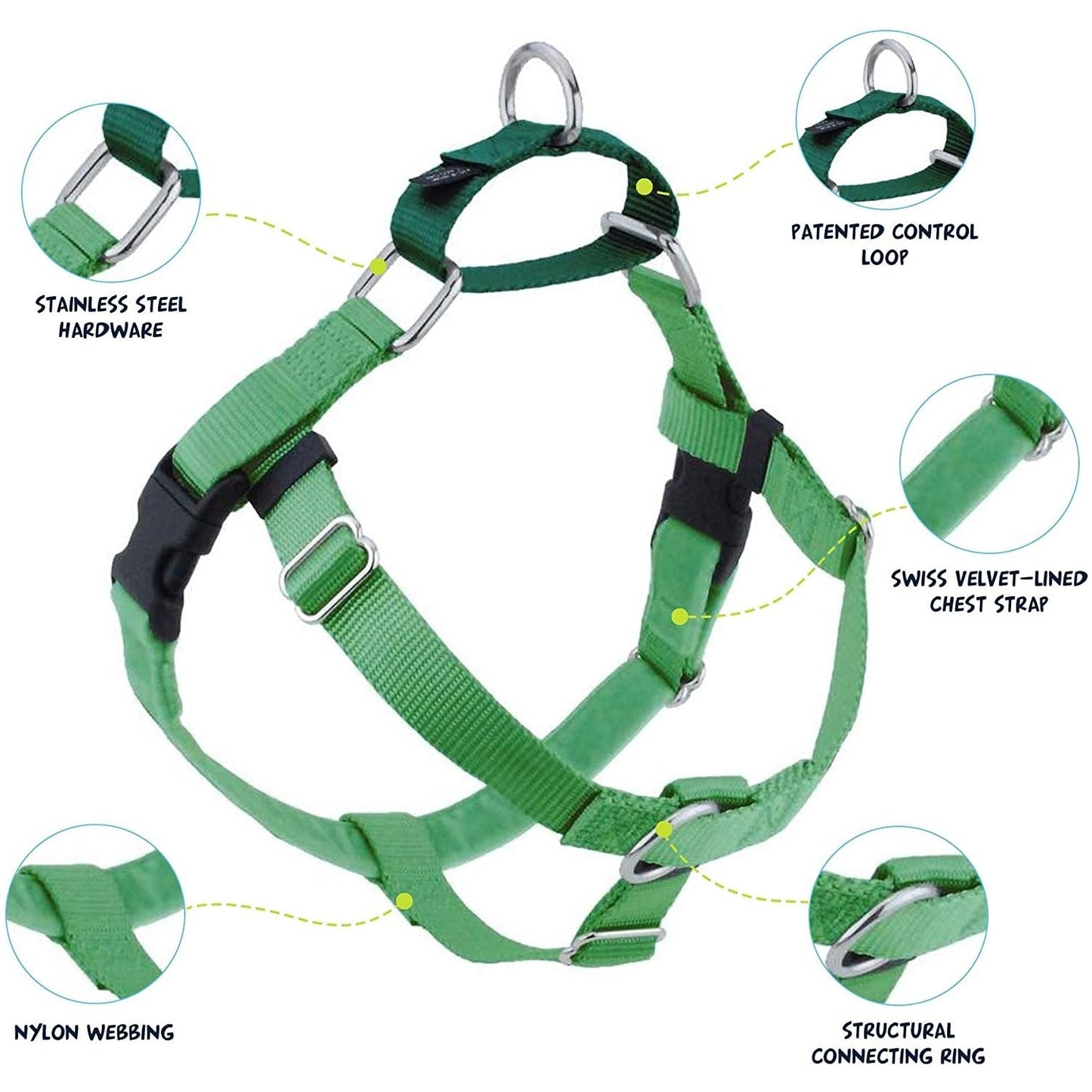 Freedom No-Pull Dog Harness Neon Green