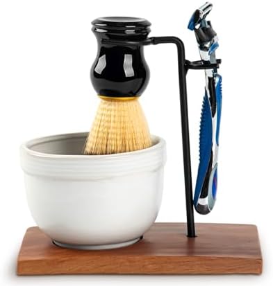 dgudgu Safety Razor Shave Kit Mens Shaving Kit For Men Black Safety Razor Stand With Shave Brush Shaving Bowl Shaving Soap Set
