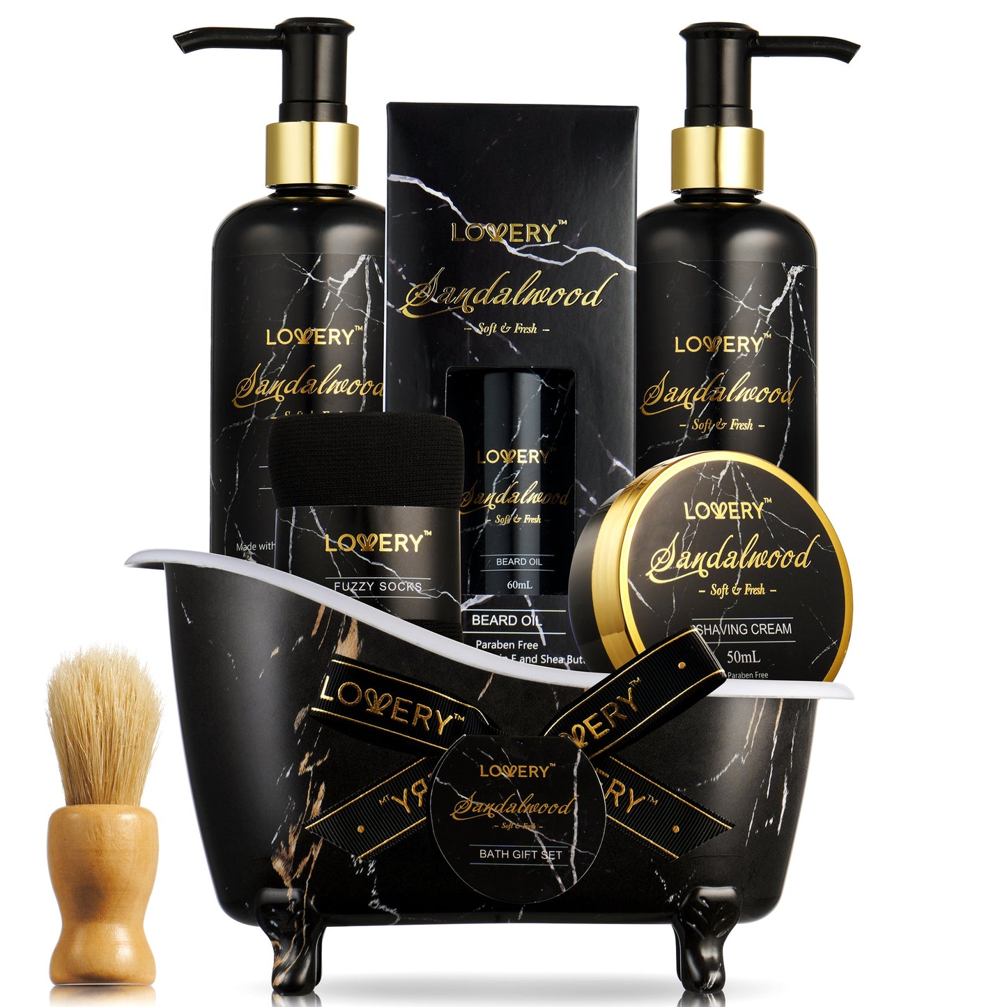 Luxe Sandalwood Self Care Grooming Kit - 10Pc Beard Set