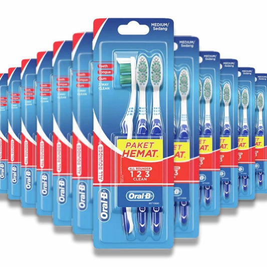 Oral-B - All Rounder Toothbrush, Medium Bristles, 3 Pack, Color Variety - 96 Pack