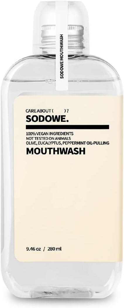 SODOWE. Vegan Oil-Pulling MOUTHWASH, 9.46 fl oz, Colorless and Odorless, Non-Alcohol Oral Rinse