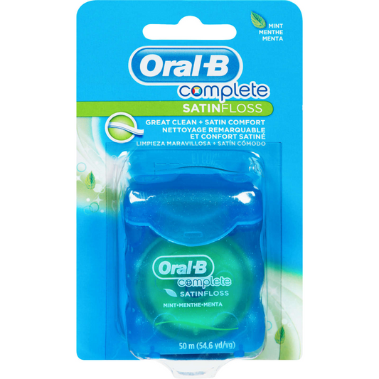 Oral-B Satin Floss Mint Flavor Fresh Breath Healthy Gums Dental 50 Meters NEW