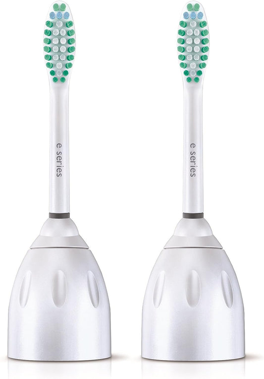 Philips Sonicare Genuine E-Series Replacement Toothbrush Heads, 2 Brush Heads, White, HX7022/66