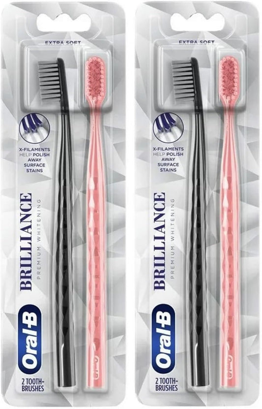 Oral-B Brilliance Whitening Toothbrush, Extra Soft, 2 Count (Pack of 2)