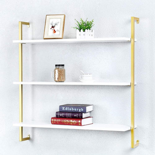 OLDRAINBOW Industrial Metal and Wood Wall Shelf 3 Tier - $60