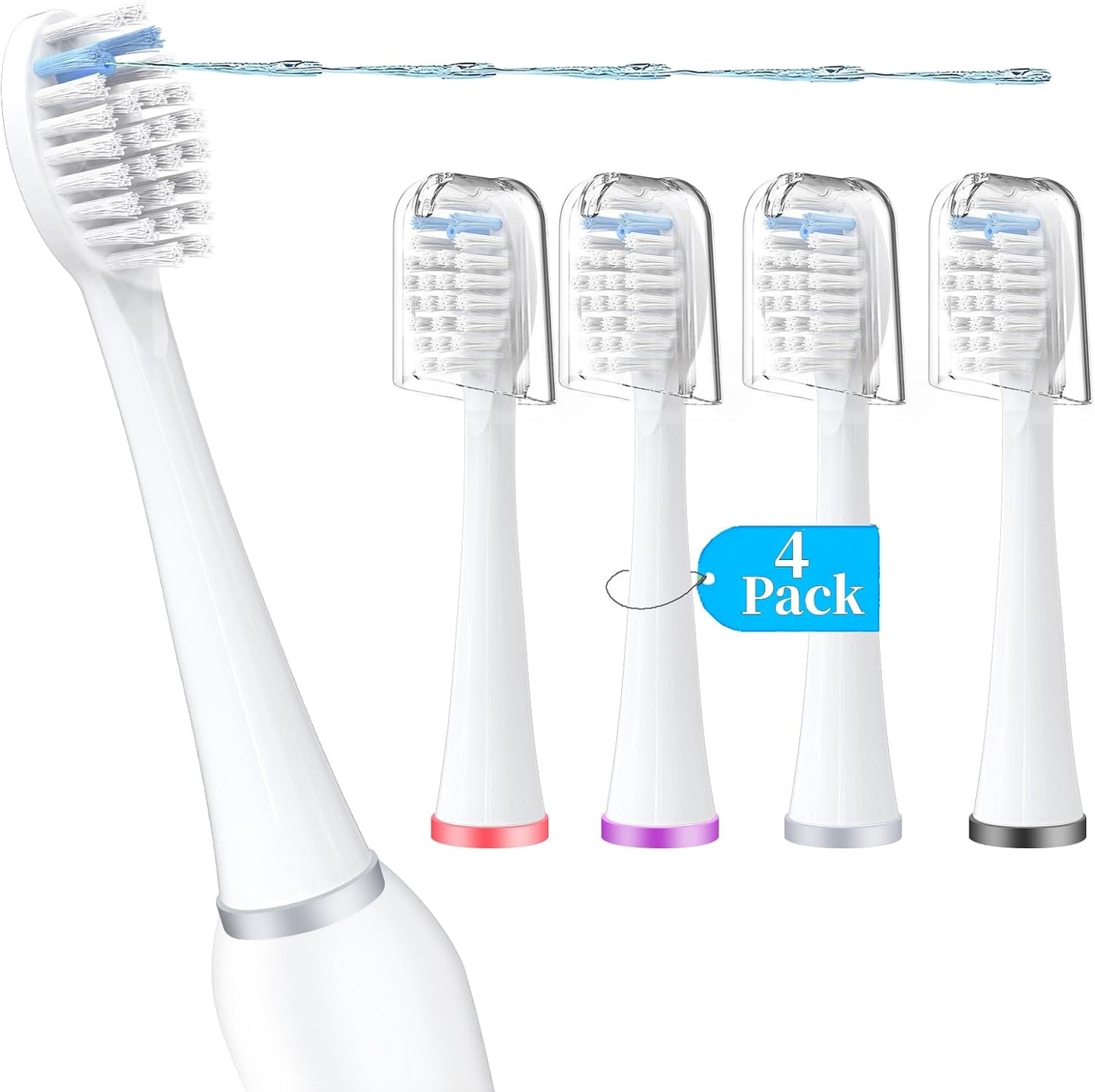 NYTCNHO Replacement Toothbrush Heads Compatible with WaterPik Sonic Fusion SF01/SF02 and Sonic Fusion 2.0 SF03/SF04,4 Pack Professional Replacement Heads for Waterpik with Cover