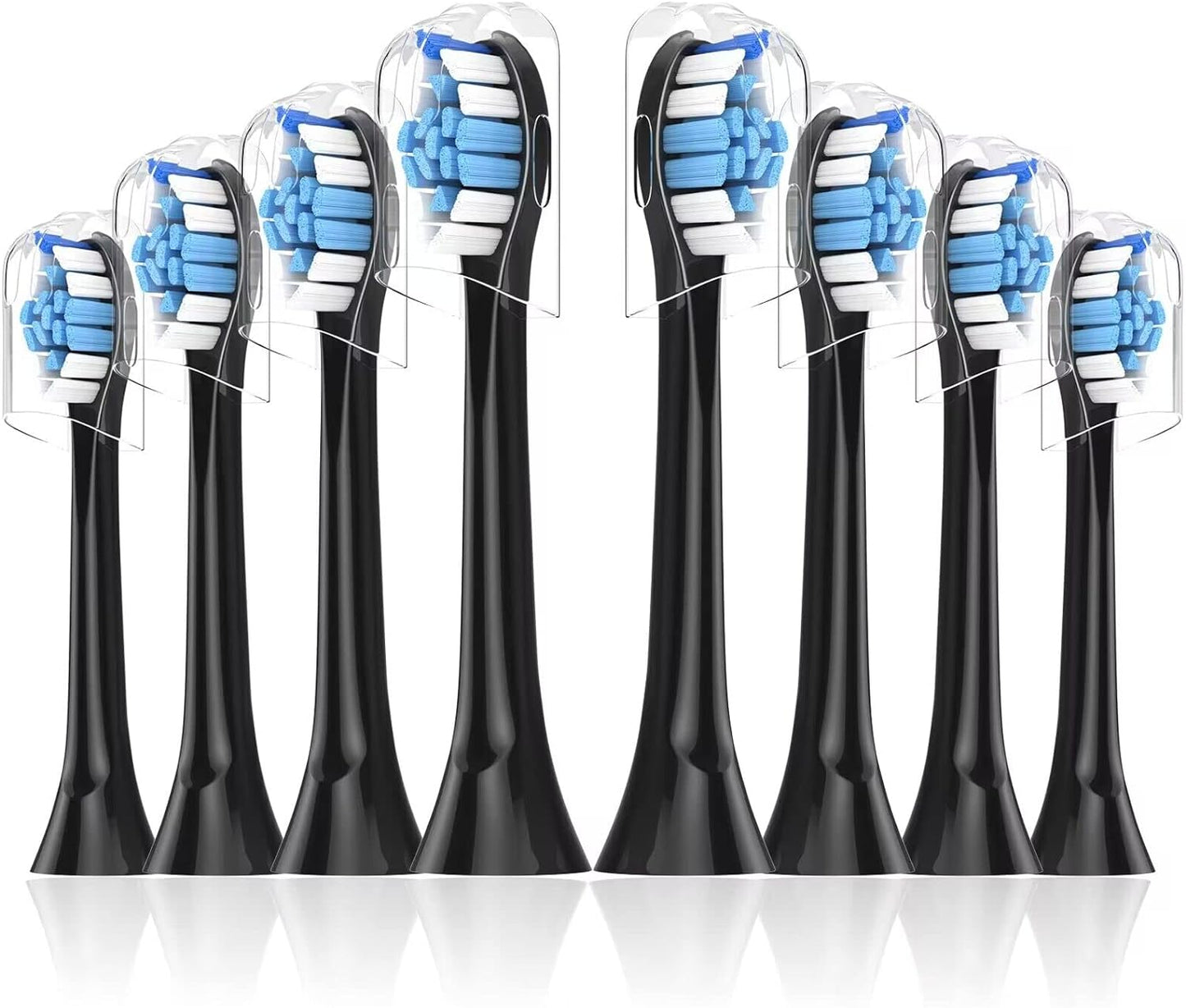 Replacement Heads Compatible with Phillips Sonicare Electric Toothbrush, Replacement Brush Head for Philips Sonicare 4100 5100 6100 9900 C2 W3 (Black 8)