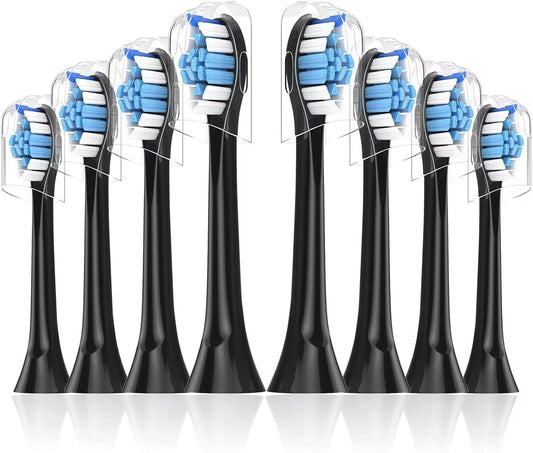 Replacement Heads Compatible with Phillips Sonicare Electric Toothbrush, Replacement Brush Head for Philips Sonicare 4100 5100 6100 9900 C2 W3 (Black 8)