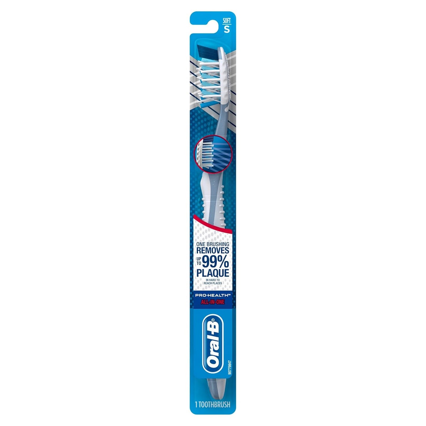 Oral-B Pro-Health CrossAction All-In-One Toothbrush Soft Bristles, (Colors May Vary) - Pack of 4