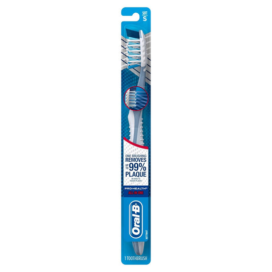 Oral-B Pro-Health CrossAction All-In-One Toothbrush Soft Bristles, (Colors May Vary) - Pack of 4
