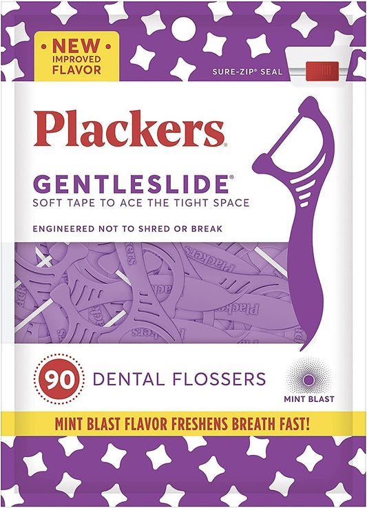 PLACKERS Gentleslide Dentla Flossers for Tight Teeth 90 ea (Pack of 6)