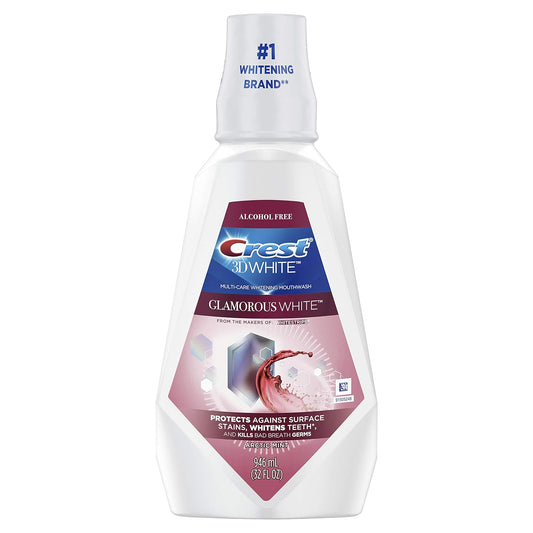Crest 3D White Luxe Glamorous White Multi-Care Whitening Fresh Mint Flavor Mouthwash, 32 Fl Oz (Pack of 3)