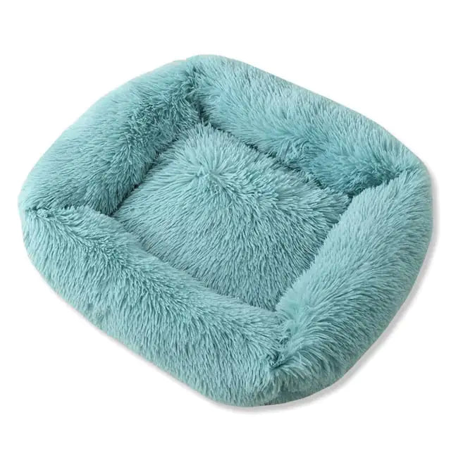 Plush Pet Bed Light Blue 66x56x18cm