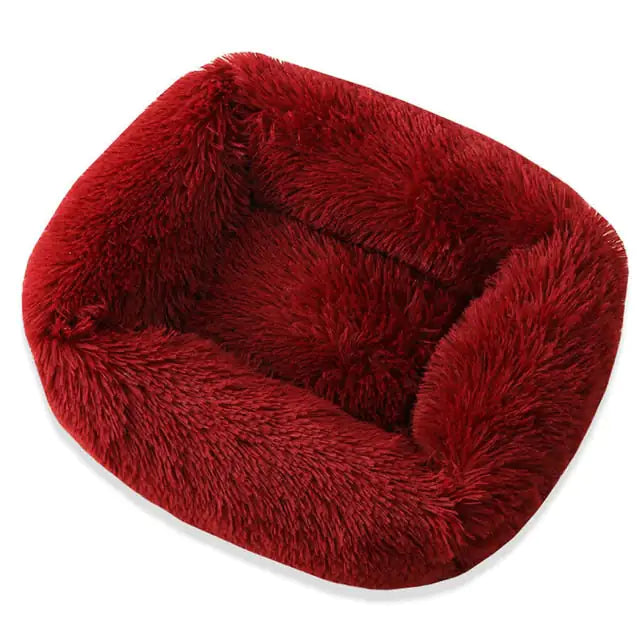 Plush Pet Bed Burgundy 55x45x20cm