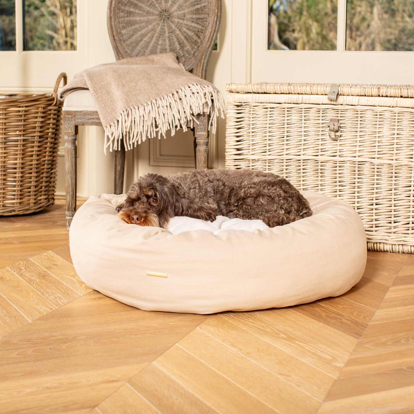 Donut Bed in Savanna Oatmeal by Lords & Labradors