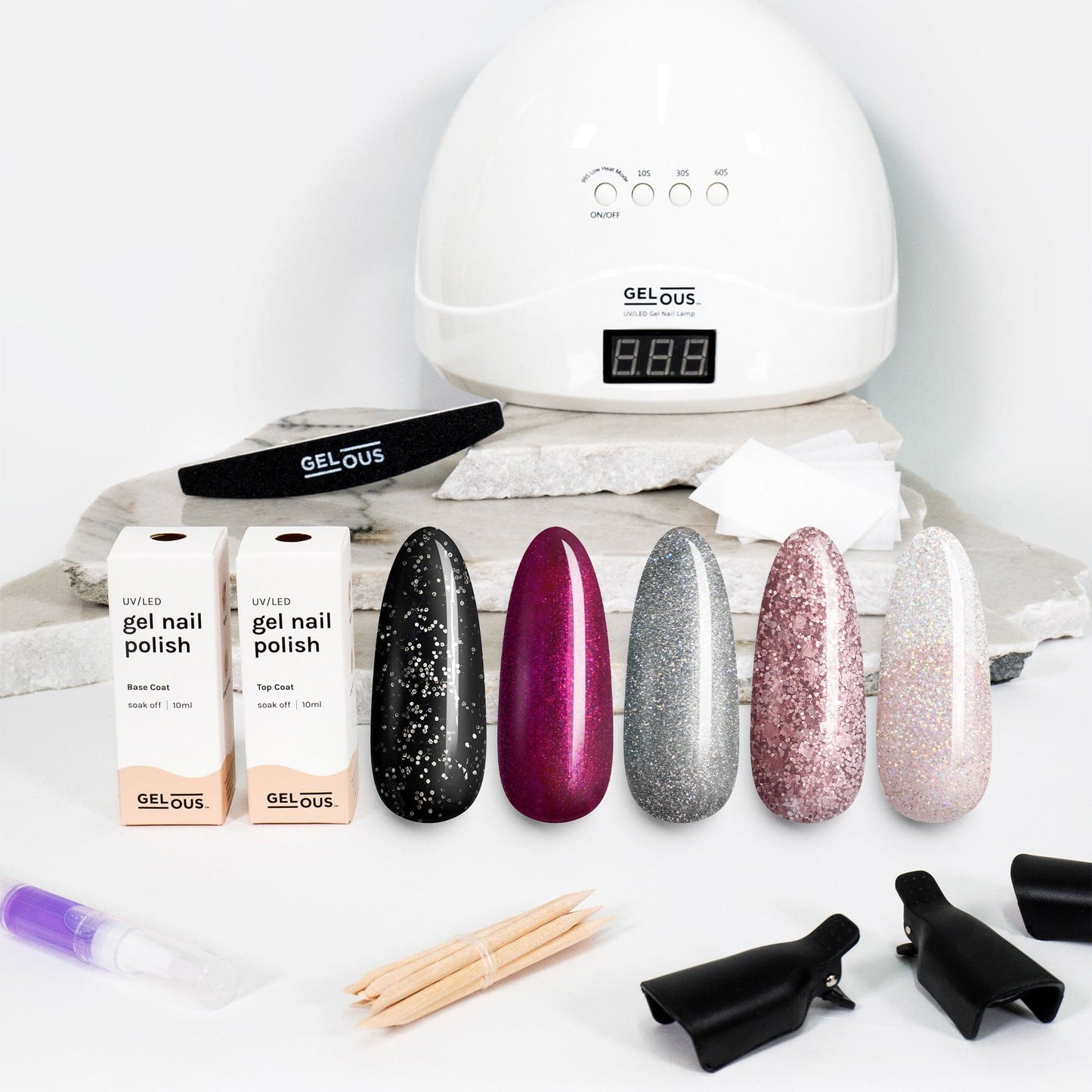 Gelous gel nail polish Late Night Glitters Polish Starter Pack - photographed in New Zealand