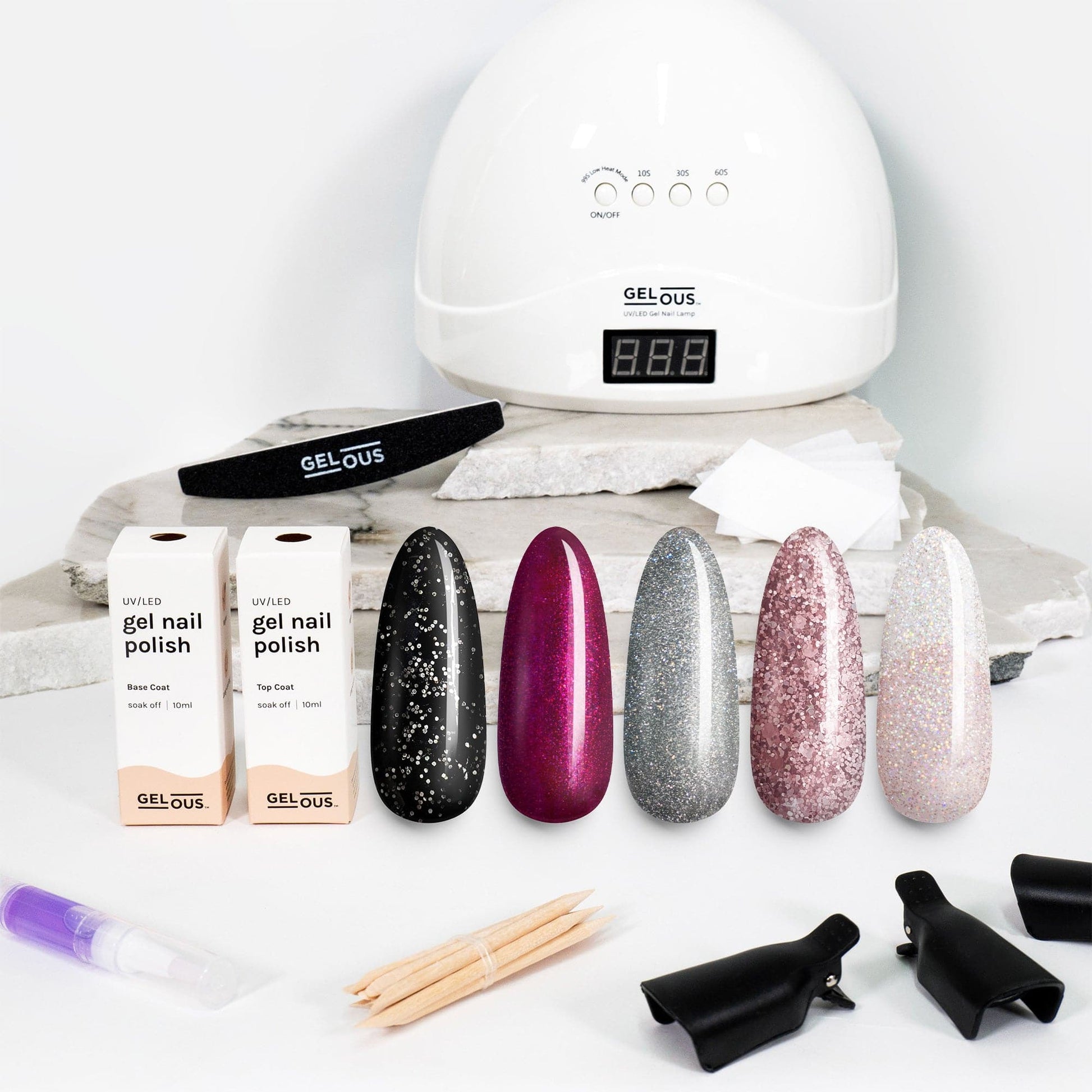 Gelous gel nail polish Late Night Glitters Polish Starter Pack - photographed in New Zealand