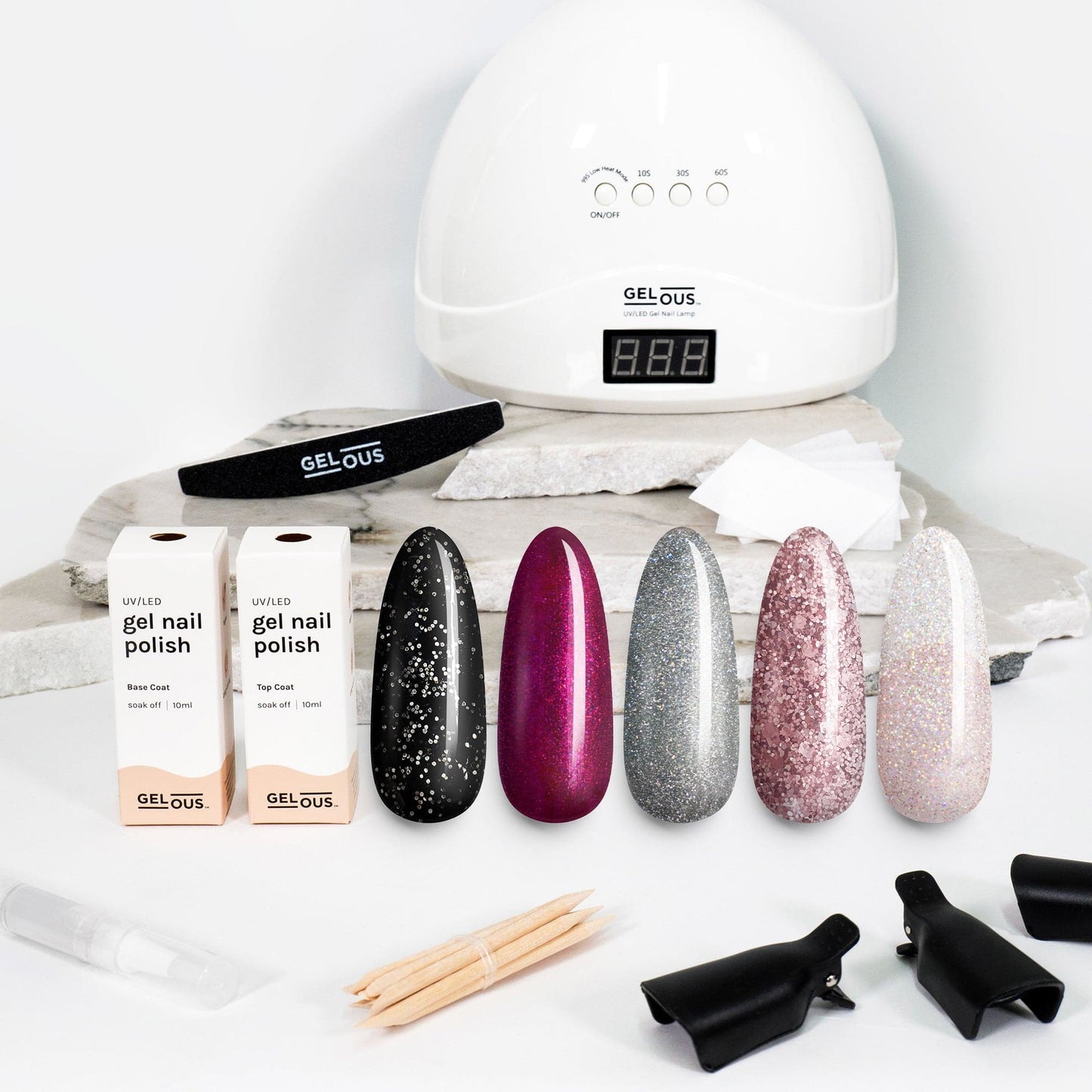 Gelous gel nail polish Late Night Glitters Polish Starter Pack - photographed in New Zealand