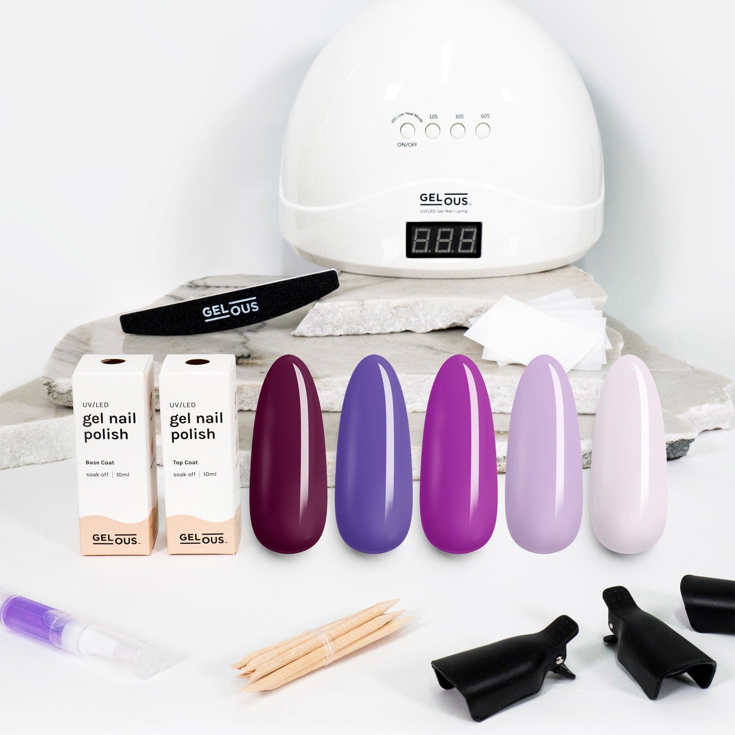 Gelous gel nail polish Purples Polish Starter Pack - photographed in New Zealand