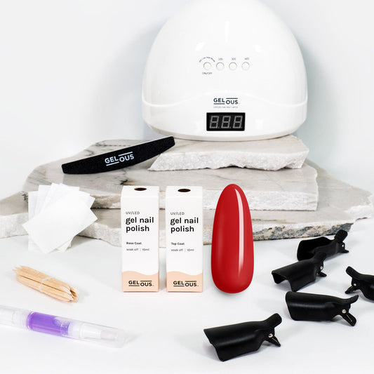 Gelous gel nail polish Paint the Town Red Starter Pack - photographed in New Zealand