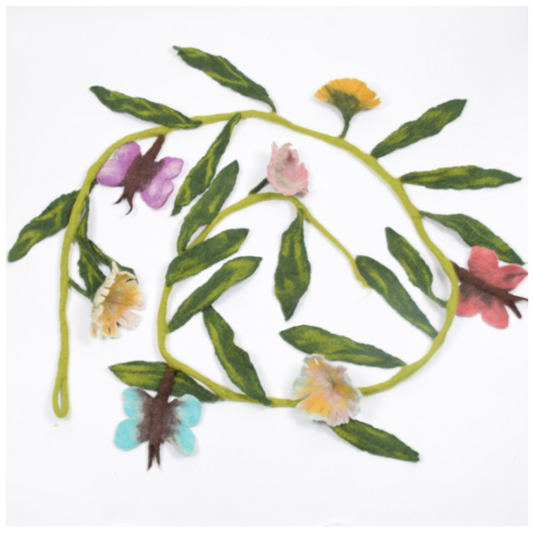 Karma Cat Flowers and Butterflies Garland