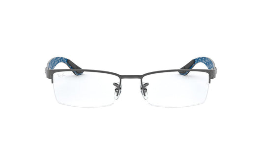 Frames Rayban 0RX8412 Frames, Grey, Medium, Mens, Metal, Prescription, Rayban, Rectangle