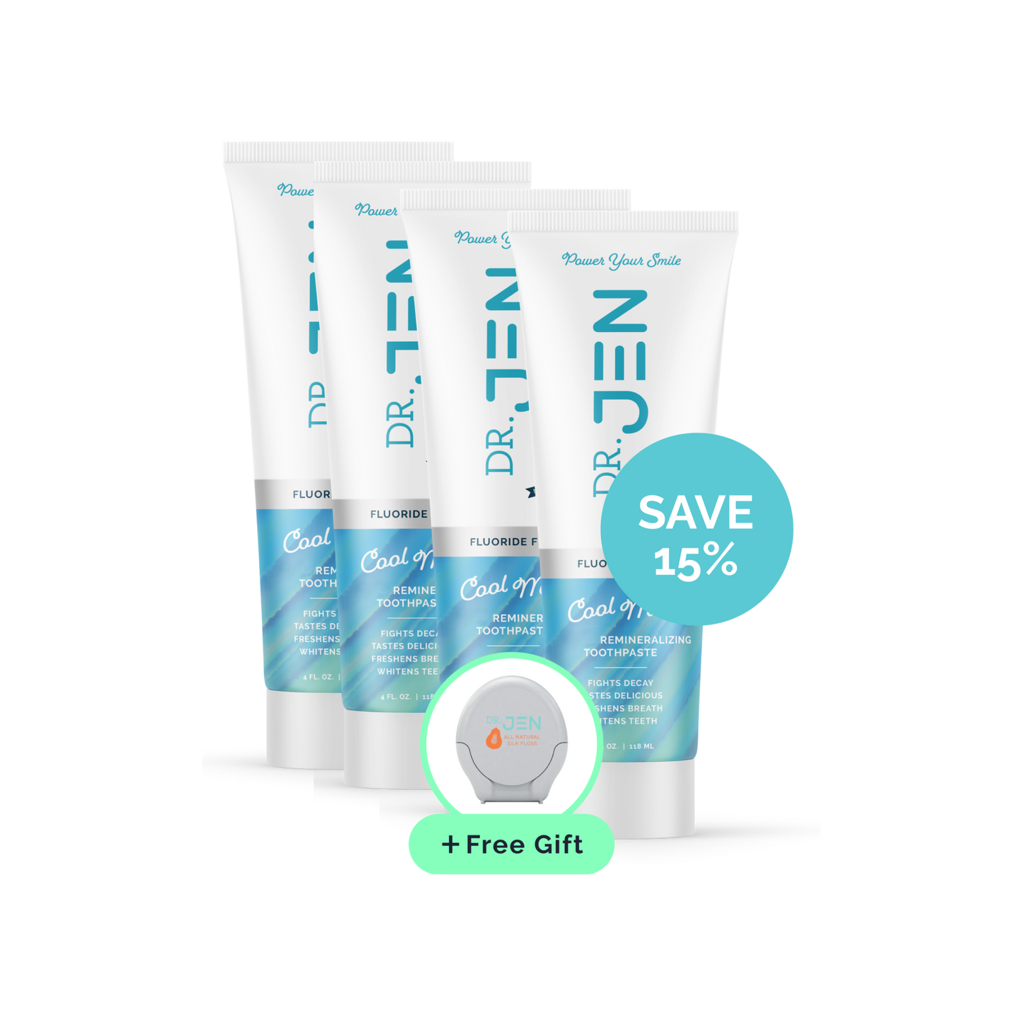 Fluoride-Free Cool Mint 10% Nano Hydroxyapatite Toothpaste