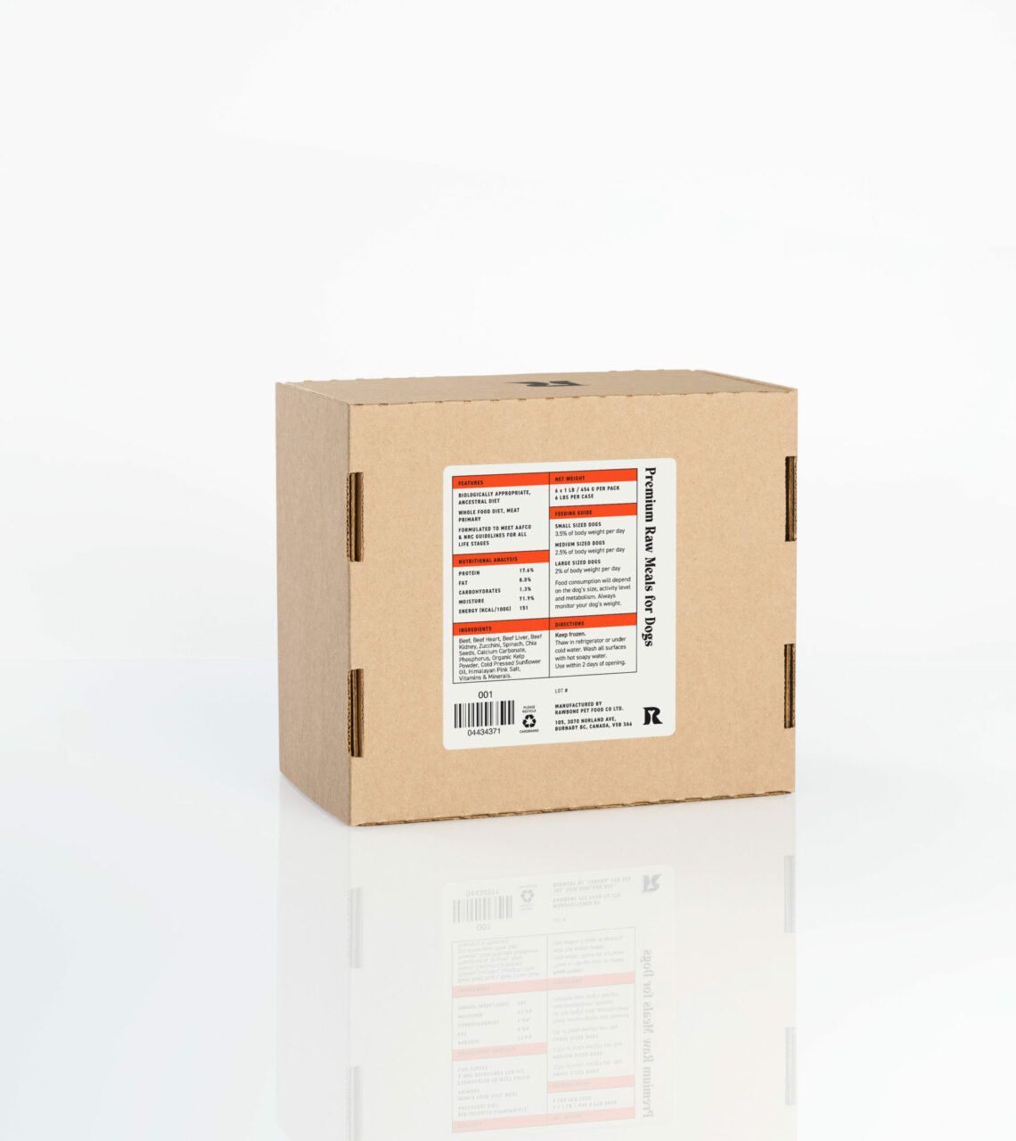 Rawbone Single Protein Beef Meals (FROZEN)