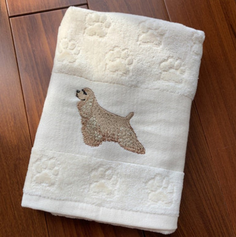 Dog Embroidery Towel