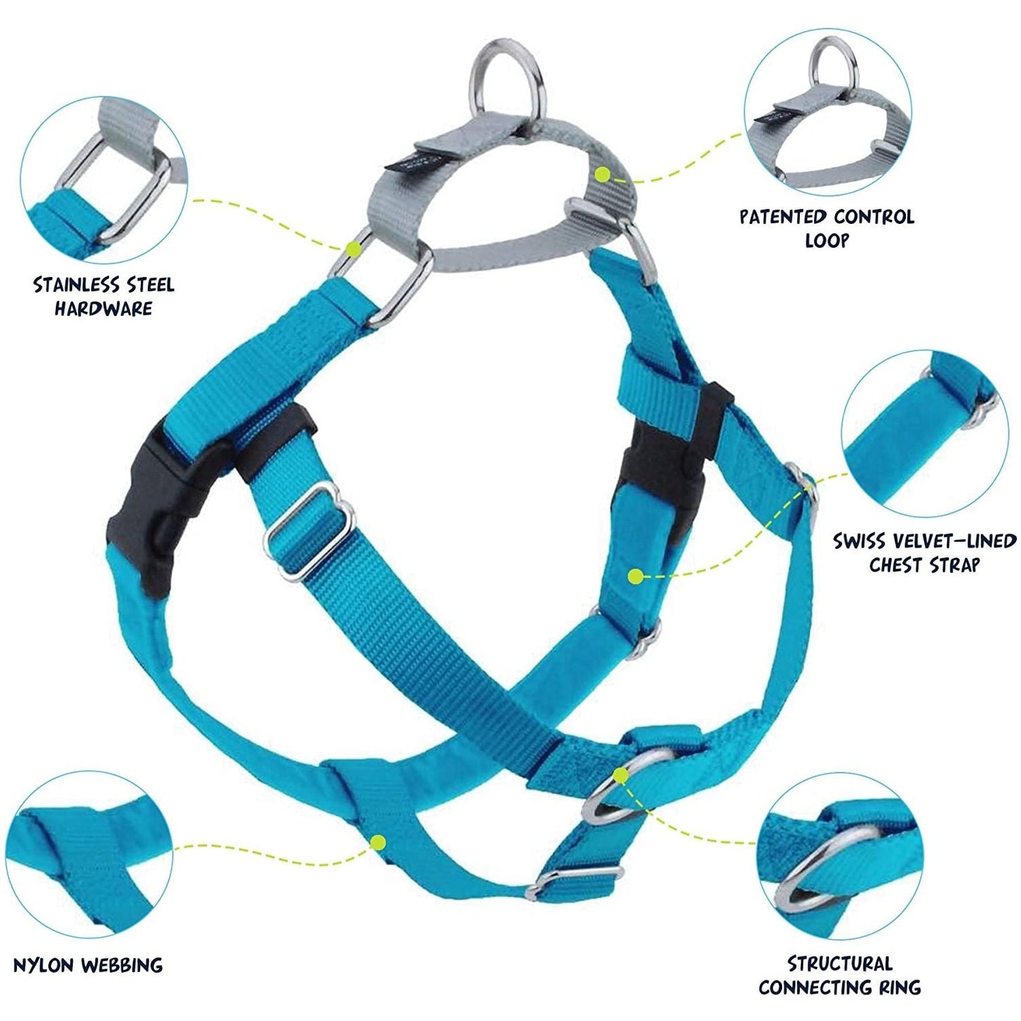 Freedom No-Pull Dog Harness Turquoise