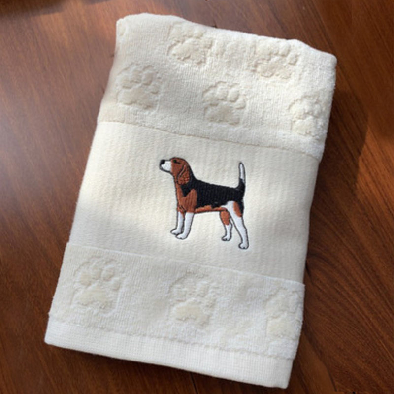 Dog Embroidery Towel