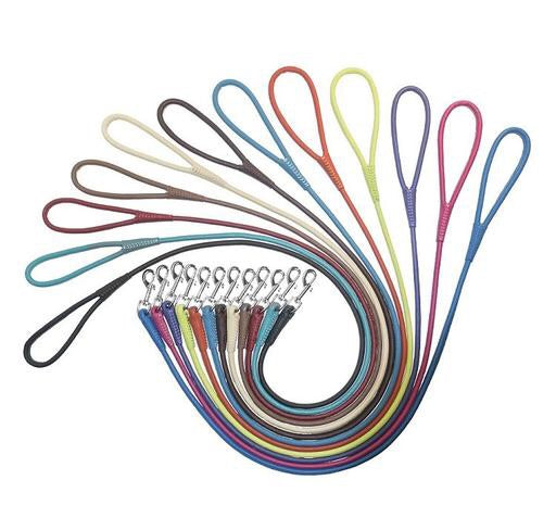 Dogline Round Leather Leash 1/4 “ W - 48” L, Royal Blue